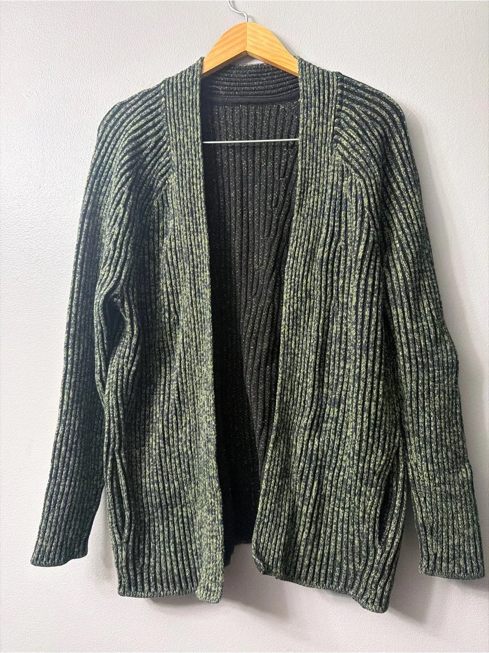 Lululemon cotton-cashmere blend sweater chunky ribbed knit cardigan jacket 8
